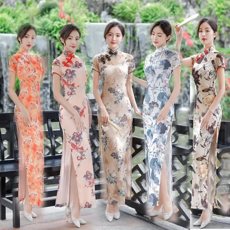 2025 New Long Chesongam Tradition Chinese Dress Big Size 4Xl 5Xl Qipao Print Exotic Dresses Long Vestidos Stage Dance Wear
2025 New Long Chesongam Tradition Chinese Dress Big Size 4Xl 5Xl Qipao Print Exotic Dresses Long Vestidos Stage Dance Wear