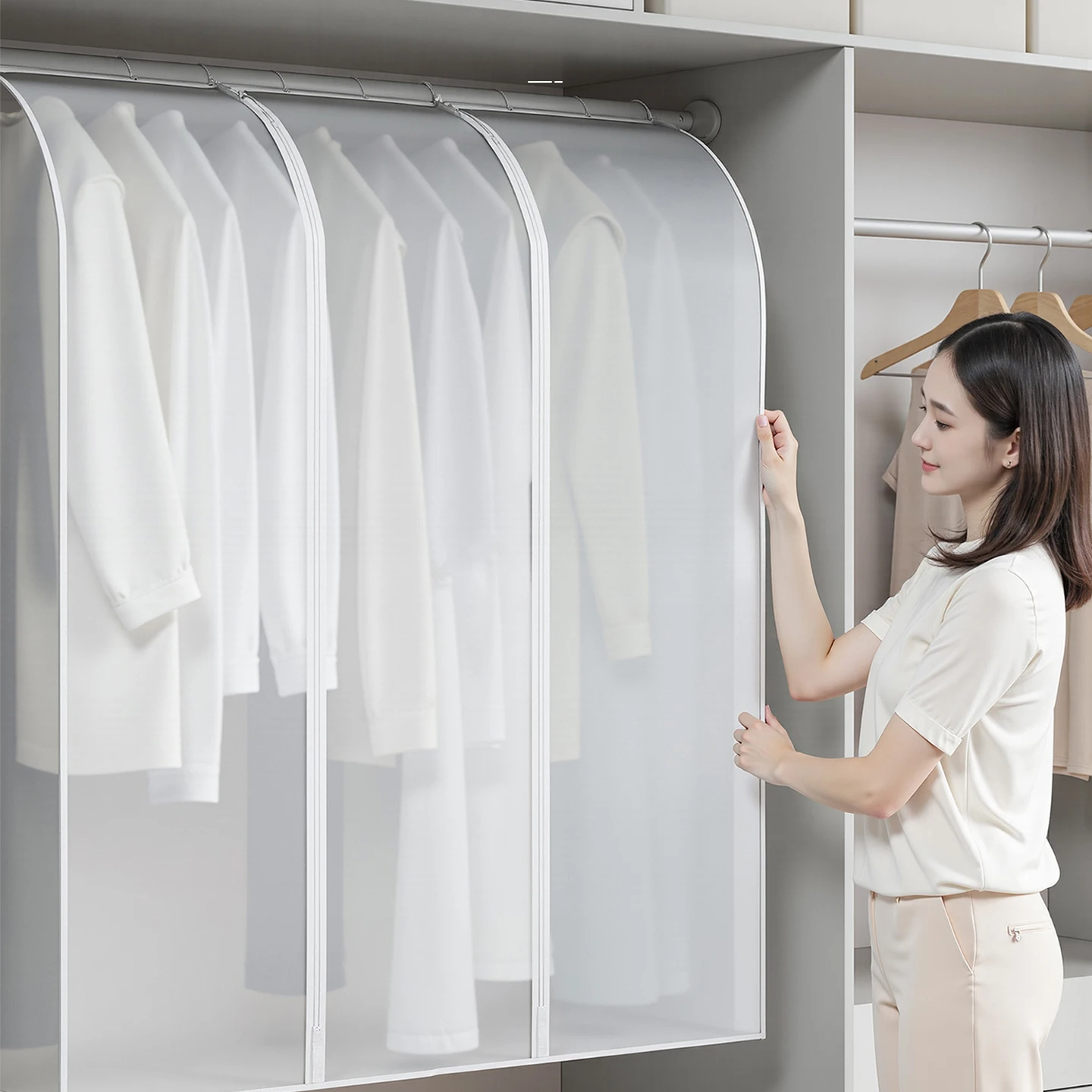 3D-чехол для одежды от пыли, подвесной, для дома, для хранения костюмов и пальто, влагозащитный, полностью закрытый, пылезащитный чехол для одежды
3D-чехол для одежды от пыли, подвесной, для дома, для хранения костюмов и пальто, влагозащитный, полностью закрытый, пылезащитный чехол для одежды