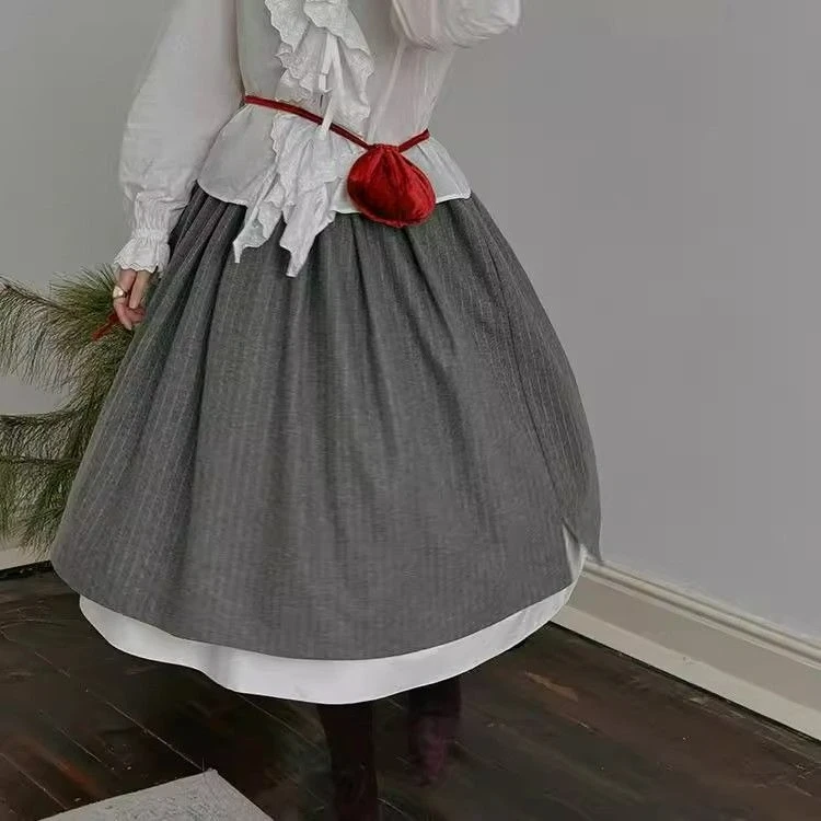 Grey Striped Double-layer Spliced Skirt for Spring Autumn of 2025 New Plaid Skirt Mujer Faldas
Grey Striped Double-layer Spliced Skirt for Spring Autumn of 2025 New Plaid Skirt Mujer Faldas