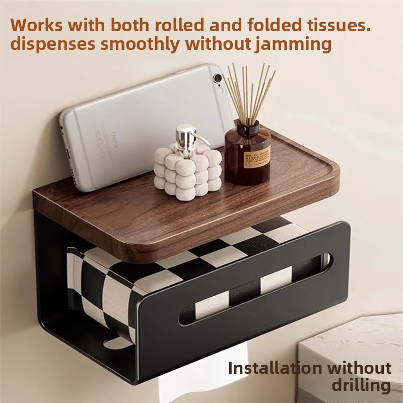 Walnut Bathroom Tissue Box Holder,No-Punching Roll Paper Rack with Shelf,Multifunctional Toilet Paper Stand for Kitchen/Bathroom
Walnut Bathroom Tissue Box Holder,No-Punching Roll Paper Rack with Shelf,Multifunctional Toilet Paper Stand for Kitchen/Bathroom