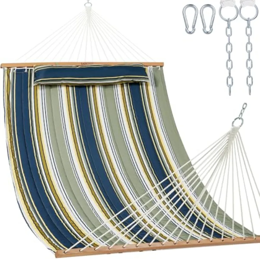Outdoor quilted fabric hammock, 12 ft, navy blue, extra-thick padding and high-strength spreader bars for superior comfort and
Outdoor quilted fabric hammock, 12 ft, navy blue, extra-thick padding and high-strength spreader bars for superior comfort and