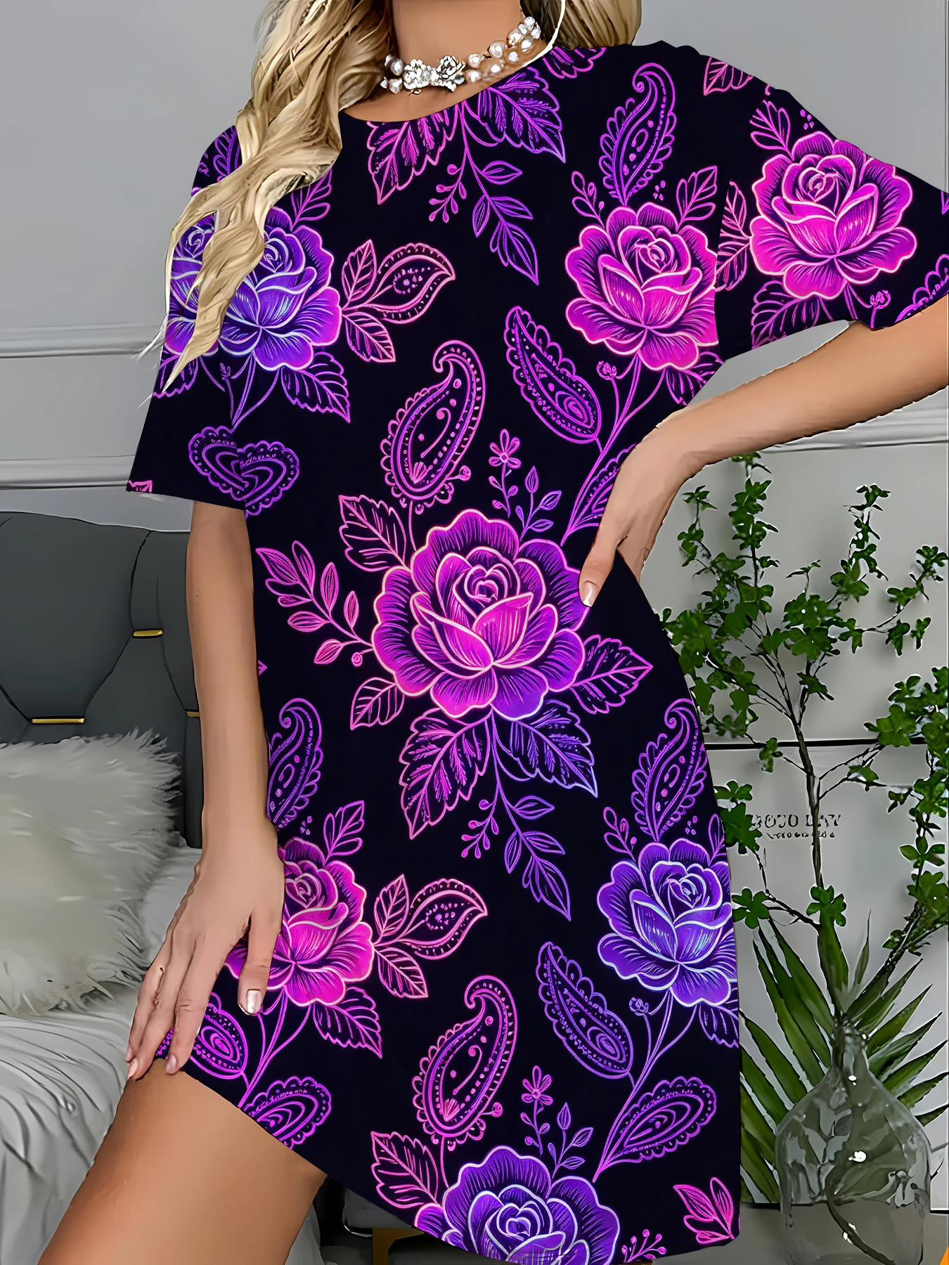 Women's Striped Print Sleep Dress Loose T-Shirt Nightgown Cozy Summer Loungewear
Women's Striped Print Sleep Dress Loose T-Shirt Nightgown Cozy Summer Loungewear