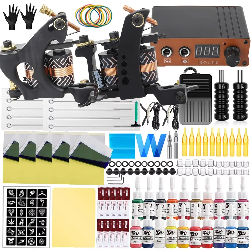 Coils Tattoo Machine Kit Liner Shader Tattoo Machine Power Supply Ink with Needles Accessories Set for Tattoo Beginner Kit
Coils Tattoo Machine Kit Liner Shader Tattoo Machine Power Supply Ink with Needles Accessories Set for Tattoo Beginner Kit