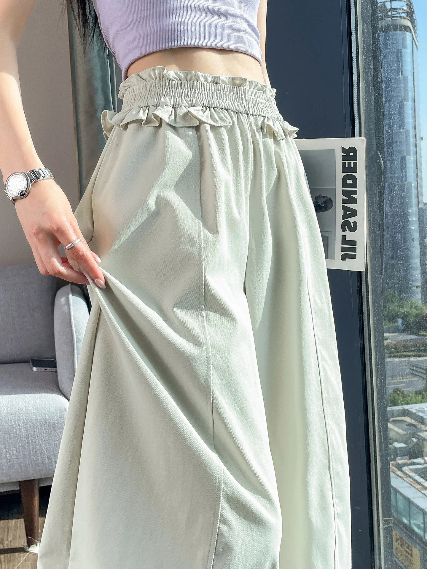 Ice Silk Wide Leg Pants Women Summer Thin High Waist Loose Slimming Nine Point Drapey Pants Korean Style Straight Cut Casual
Ice Silk Wide Leg Pants Women Summer Thin High Waist Loose Slimming Nine Point Drapey Pants Korean Style Straight Cut Casual