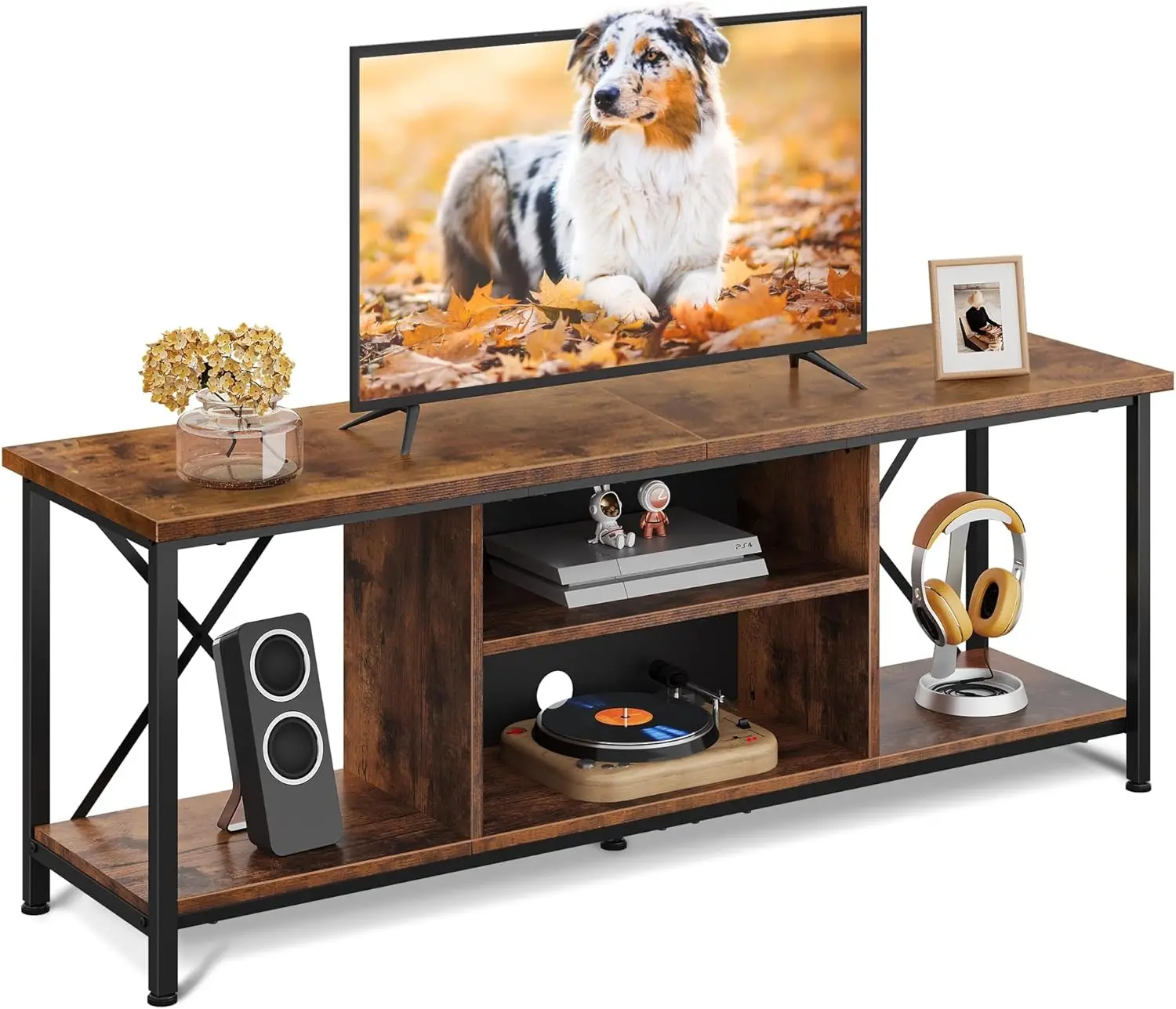 TV Stand up to 65 Inch TV, 55" Entertainment Center, Industrial TV Console with Open Storage Shelf , Rustic Brown
TV Stand up to 65 Inch TV, 55" Entertainment Center, Industrial TV Console with Open Storage Shelf , Rustic Brown