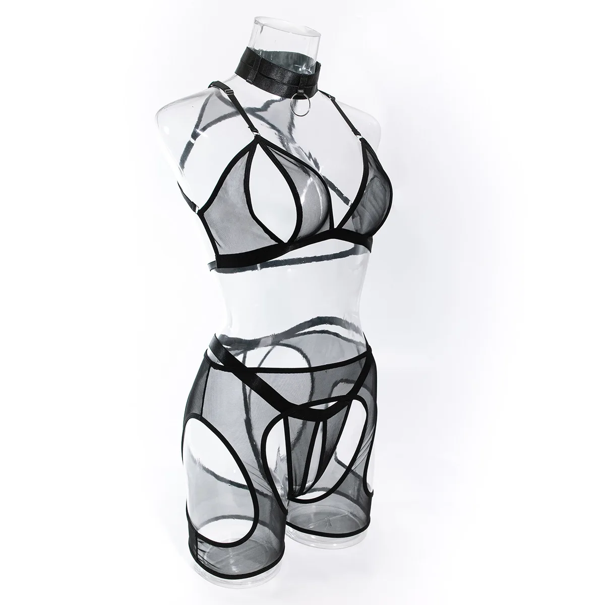 Sexy Mesh Hollow-Out Lingerie 4Pcs Sets See-Through Open Crotch Low-Cut Backless Erotic Intimate Set Sensual Tempt Kit
Sexy Mesh Hollow-Out Lingerie 4Pcs Sets See-Through Open Crotch Low-Cut Backless Erotic Intimate Set Sensual Tempt Kit