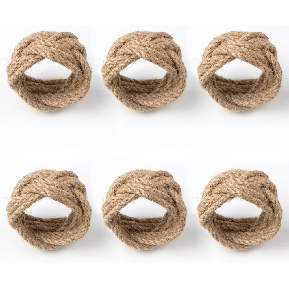 Natural Burlap Napkin Rings Set of 6 - Woven Rustic Napkin Rings for Farmhouse Dining Table Decor
Natural Burlap Napkin Rings Set of 6 - Woven Rustic Napkin Rings for Farmhouse Dining Table Decor