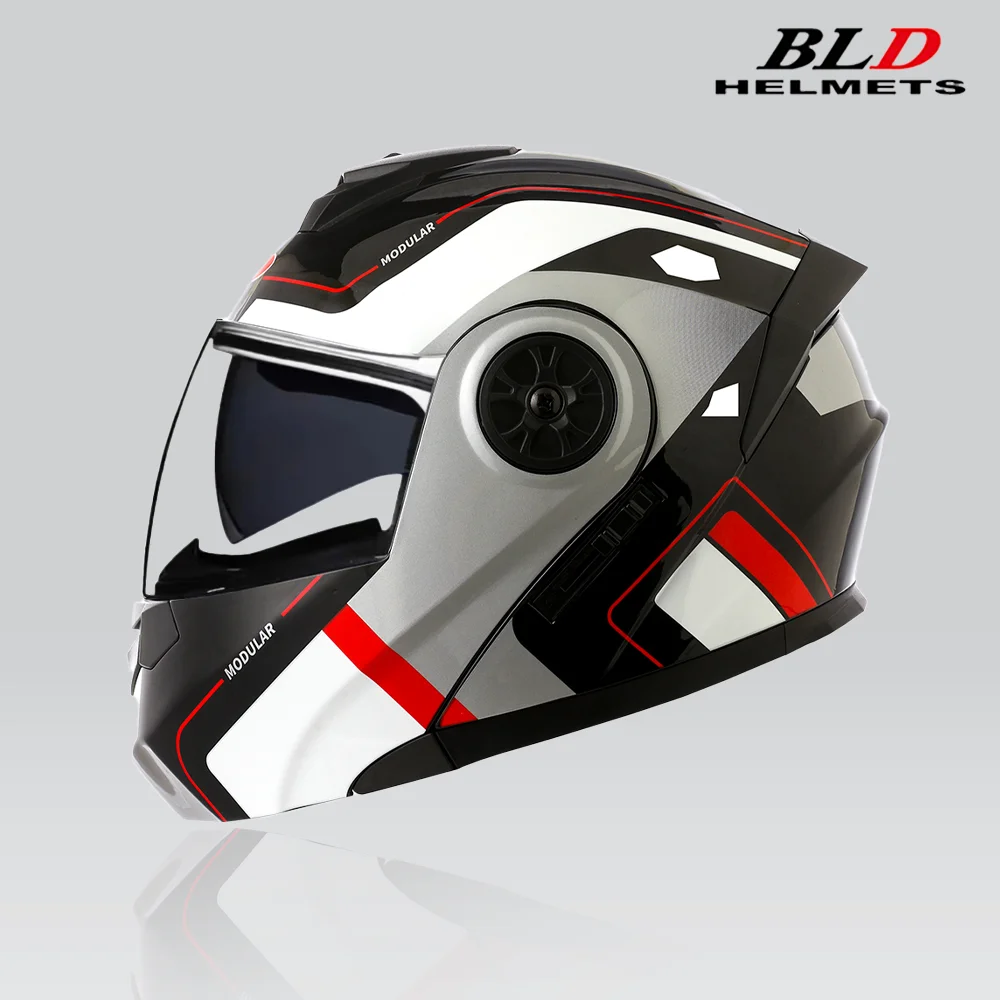 BLD New Arrival High Quality Men Women Motorcycle Racing Flip Up Helmet ABS Material Modular Dual Lens Helmet DOT Approved
BLD New Arrival High Quality Men Women Motorcycle Racing Flip Up Helmet ABS Material Modular Dual Lens Helmet DOT Approved