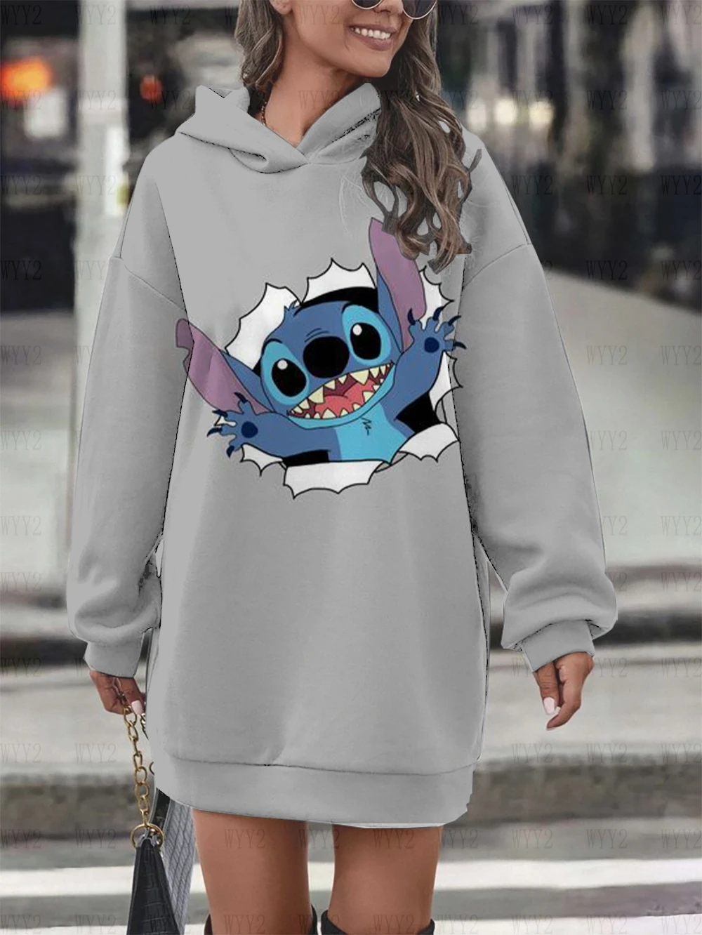 Autumn and Winter Women's Loose Hoodie Dress Disney Stitch Printed Sweatshirt Casual Fashion Street Hoodie Dress Clothing
Autumn and Winter Women's Loose Hoodie Dress Disney Stitch Printed Sweatshirt Casual Fashion Street Hoodie Dress Clothing