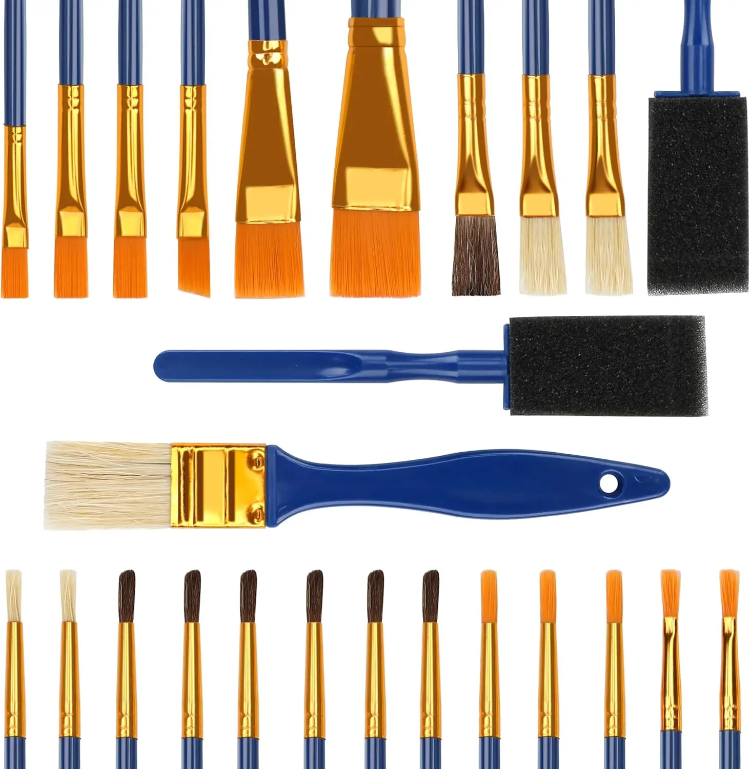 25 All Purpose Paint Brushes Set for Acrylic Oil Watercolor with Assorted Shapes
25 All Purpose Paint Brushes Set for Acrylic Oil Watercolor with Assorted Shapes