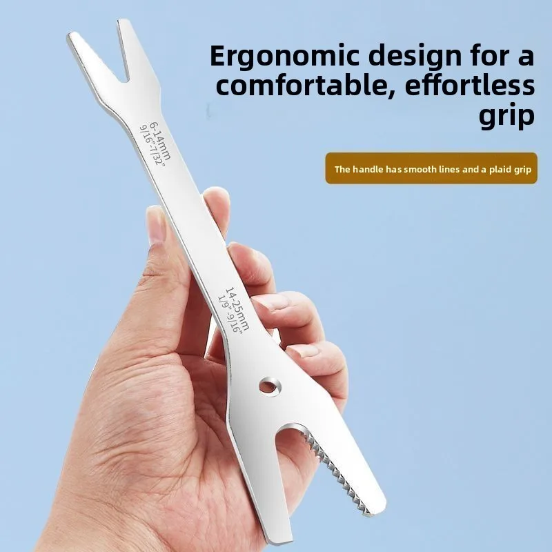 Термообработанный рожковый ключ, самозатягивающийся многофункциональный инструмент, регулируемый гаечный ключ с двойной головкой для ремонта очков, сантехники, технического обслуживания
Термообработанный рожковый ключ, самозатягивающийся многофункциональный инструмент, регулируемый гаечный ключ с двойной головкой для ремонта очков, сантехники, технического обслуживания