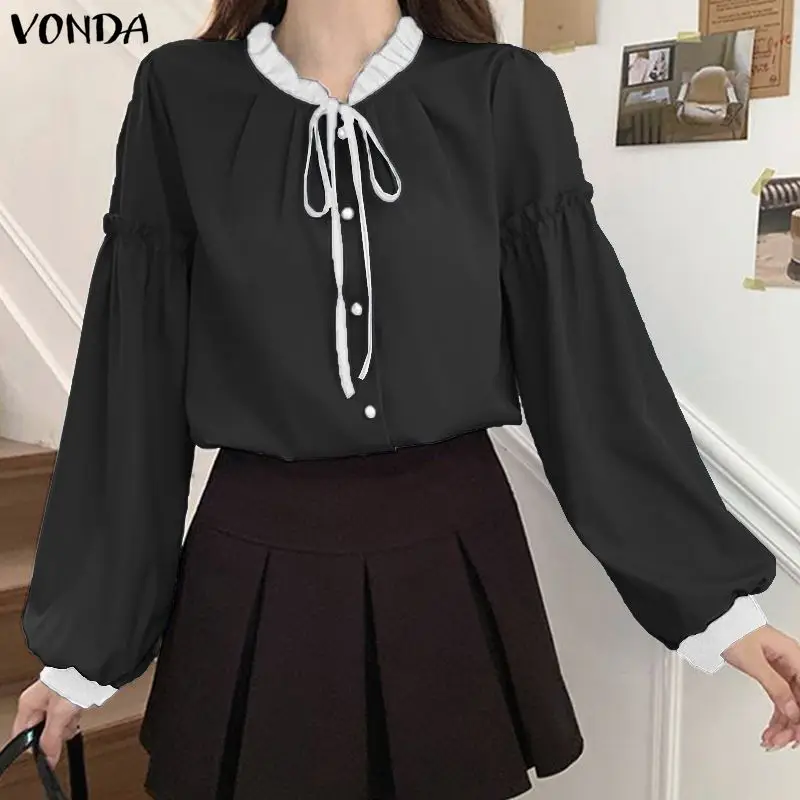 VONDA модные рубашки с длинным рукавом женские бандажные повседневные лоскутные топы туника весенние бандажные элегантные офисные женские Blusas Femininas
VONDA модные рубашки с длинным рукавом женские бандажные повседневные лоскутные топы туника весенние бандажные элегантные офисные женские Blusas Femininas