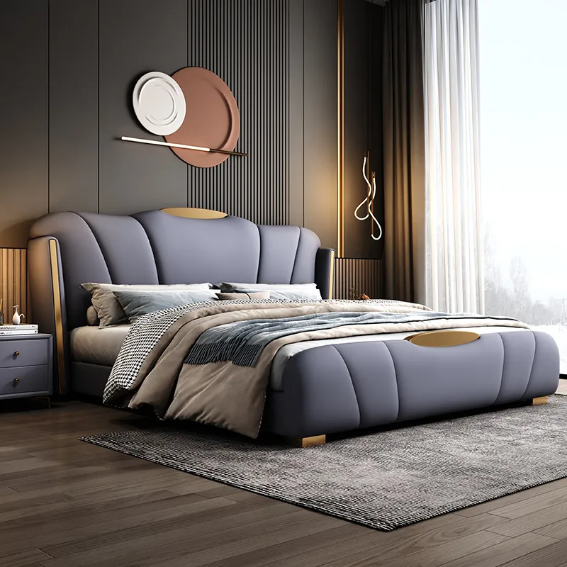 *Modern Large-sized Soft Bed Frame with Comfortable Wooden Slats for Support. the Headboard Has Storage Space
*Modern Large-sized Soft Bed Frame with Comfortable Wooden Slats for Support. the Headboard Has Storage Space
