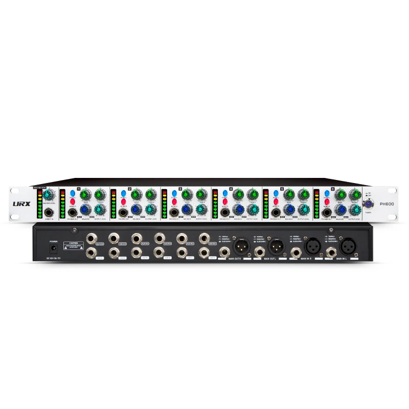 2025 URX New PH600 Professional Rack Studio Stage Audio 6 Channel High-Power Headphones Mixing and Distribution Amplifier 
2025 URX New PH600 Professional Rack Studio Stage Audio 6 Channel High-Power Headphones Mixing and Distribution Amplifier