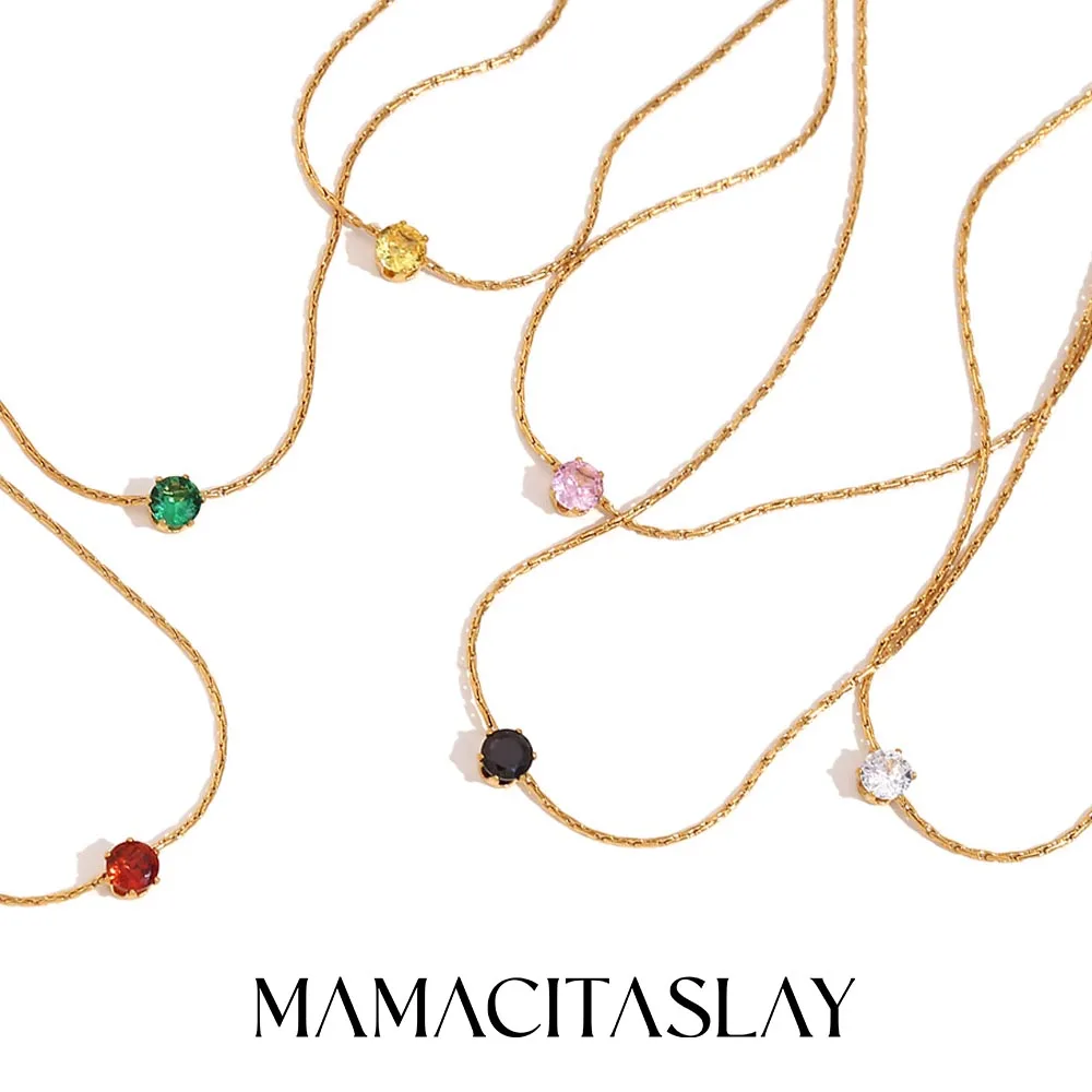 MamacitaSlay Stainless Steel Shiny Clear Zircon Necklace Women's Minimalist Choker Neck Chains Fashion Delicate Jewelry Gift
MamacitaSlay Stainless Steel Shiny Clear Zircon Necklace Women's Minimalist Choker Neck Chains Fashion Delicate Jewelry Gift