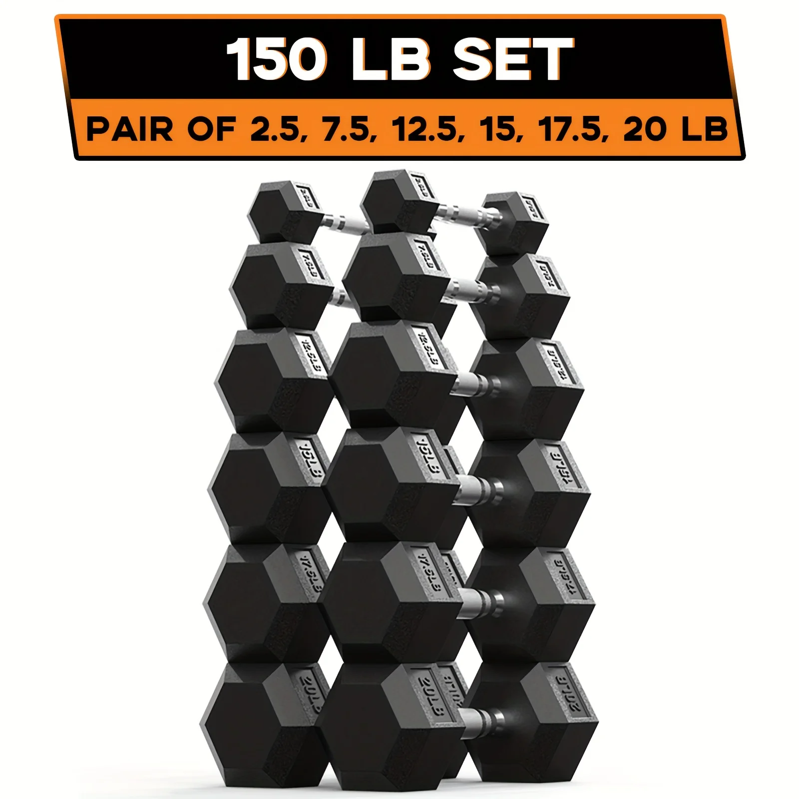 AMGYM 45-400LB Heavy Duty Rubber-Encased Hex Dumbbell Set, Strength Training Weights With Non-Slip Grip, Home Gym
AMGYM 45-400LB Heavy Duty Rubber-Encased Hex Dumbbell Set, Strength Training Weights With Non-Slip Grip, Home Gym