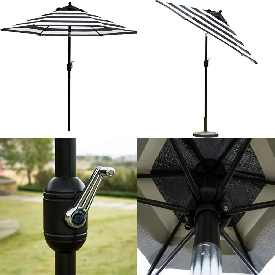 7.5' Patio Umbrella Outdoor Table Market Umbrella with Push Button Tilt/Crank, 6 Ribs
7.5' Patio Umbrella Outdoor Table Market Umbrella with Push Button Tilt/Crank, 6 Ribs