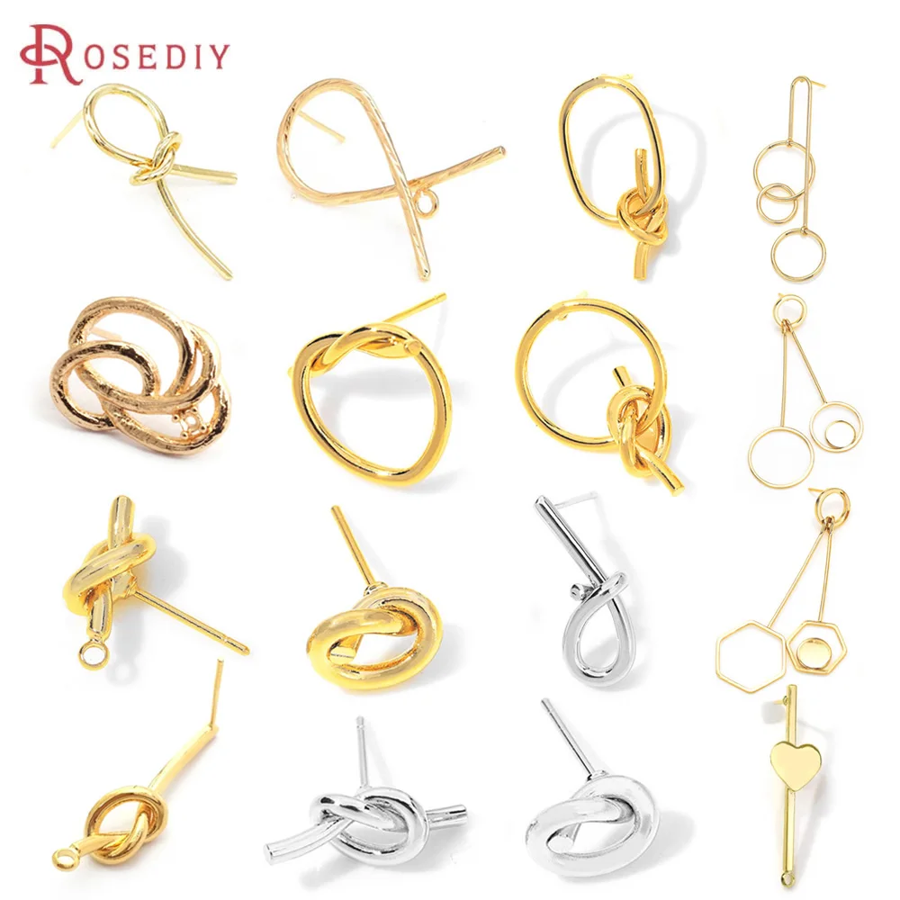 18K Gold Color Brass Rope Knot Stud Earrings High Quality Jewelry Making Supplies Earrings Diy Accessories
18K Gold Color Brass Rope Knot Stud Earrings High Quality Jewelry Making Supplies Earrings Diy Accessories