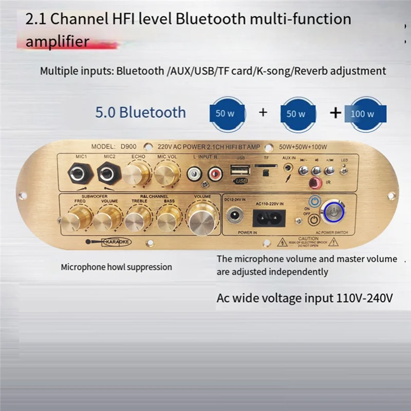 Leading-Bluetooth Audio Amplifier,High Power Digital Amplifier Board Bluetooth Subwoofer Amp Home/AUX/USB/Tfcard Amplificador
Leading-Bluetooth Audio Amplifier,High Power Digital Amplifier Board Bluetooth Subwoofer Amp Home/AUX/USB/Tfcard Amplificador