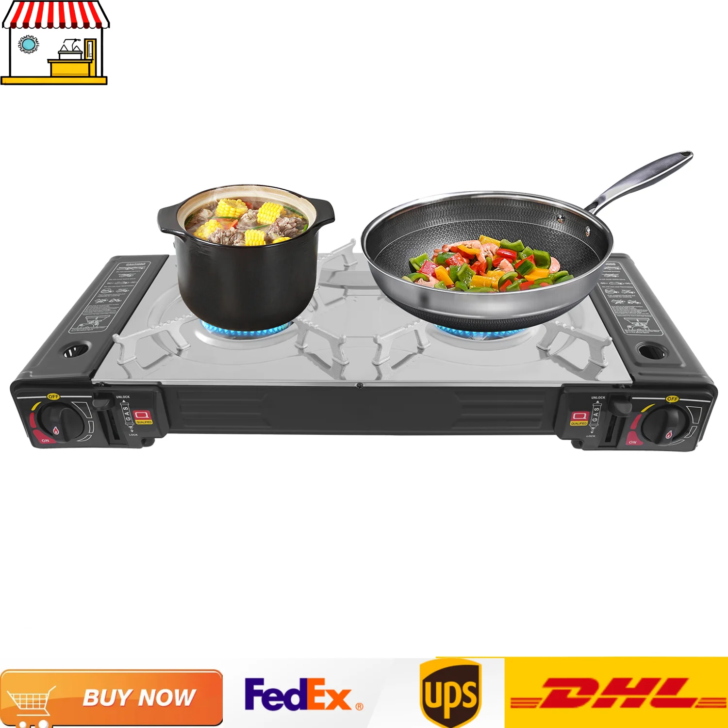 Gas Stove with Grill Pan| 2-Burner Family Camping Stove and Grill| BBQ Grills Butane Stovetop with Regulator for Outdoor Cooking Cookware
Gas Stove with Grill Pan| 2-Burner Family Camping Stove and Grill| BBQ Grills Butane Stovetop with Regulator for Outdoor Cooking Cookware