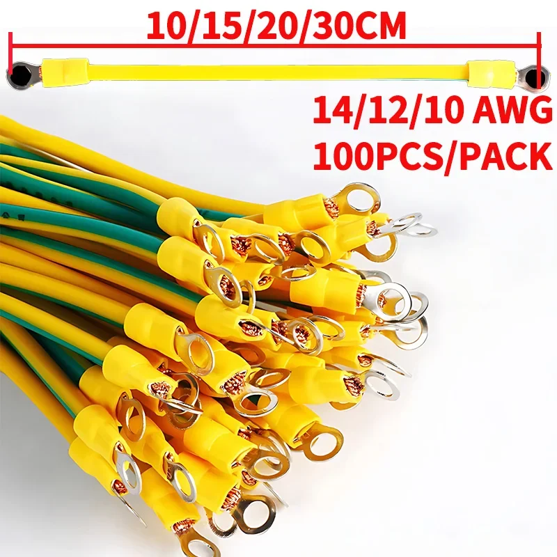 100 PCS Solar Photovoltaic PV Panel Earth Cable BVR 10/12/14 AWG Red Copper Yellow Green Grounding Wire With O Ring Terminal
100 PCS Solar Photovoltaic PV Panel Earth Cable BVR 10/12/14 AWG Red Copper Yellow Green Grounding Wire With O Ring Terminal