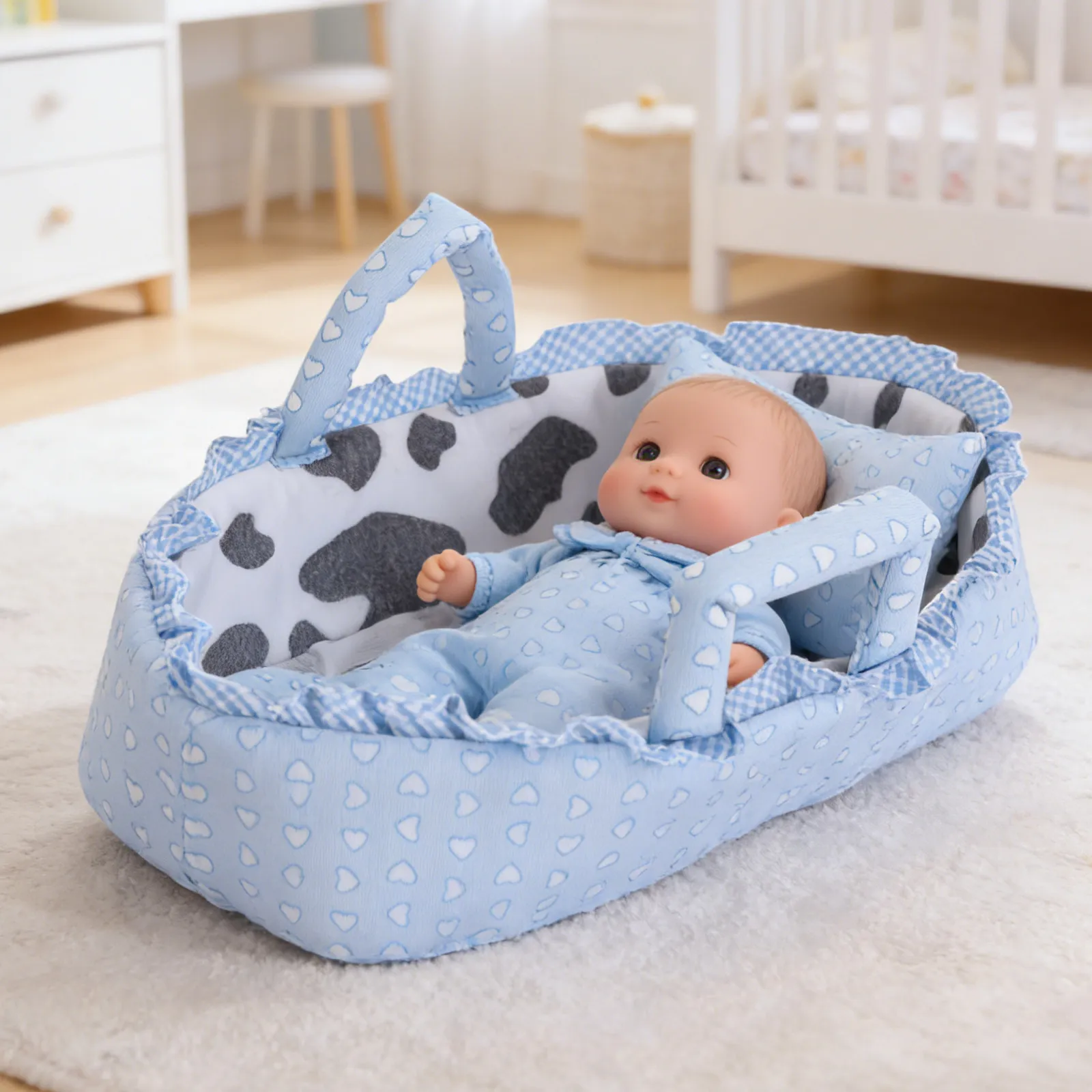 Soft Baby Bassinet Cradle Basket with Carry Handle Portable Pretend Play Cradle Accessories for Kids Baby Bassinet
Soft Baby Bassinet Cradle Basket with Carry Handle Portable Pretend Play Cradle Accessories for Kids Baby Bassinet
