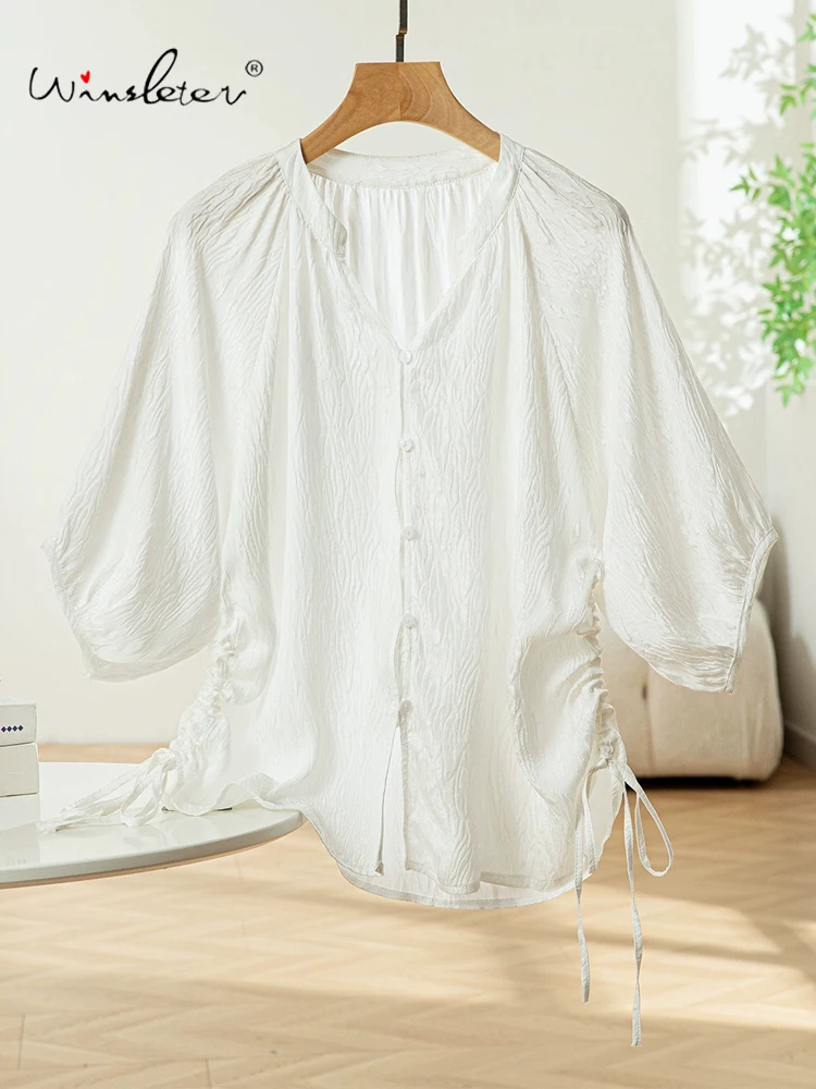 Winsleter-Women 100%Real Silk Elegant Shirt, Lantern Sleeve Drawstring, Versatile Commute Loose Blouse, 2025 Summer New T55934CC
Winsleter-Women 100%Real Silk Elegant Shirt, Lantern Sleeve Drawstring, Versatile Commute Loose Blouse, 2025 Summer New T55934CC