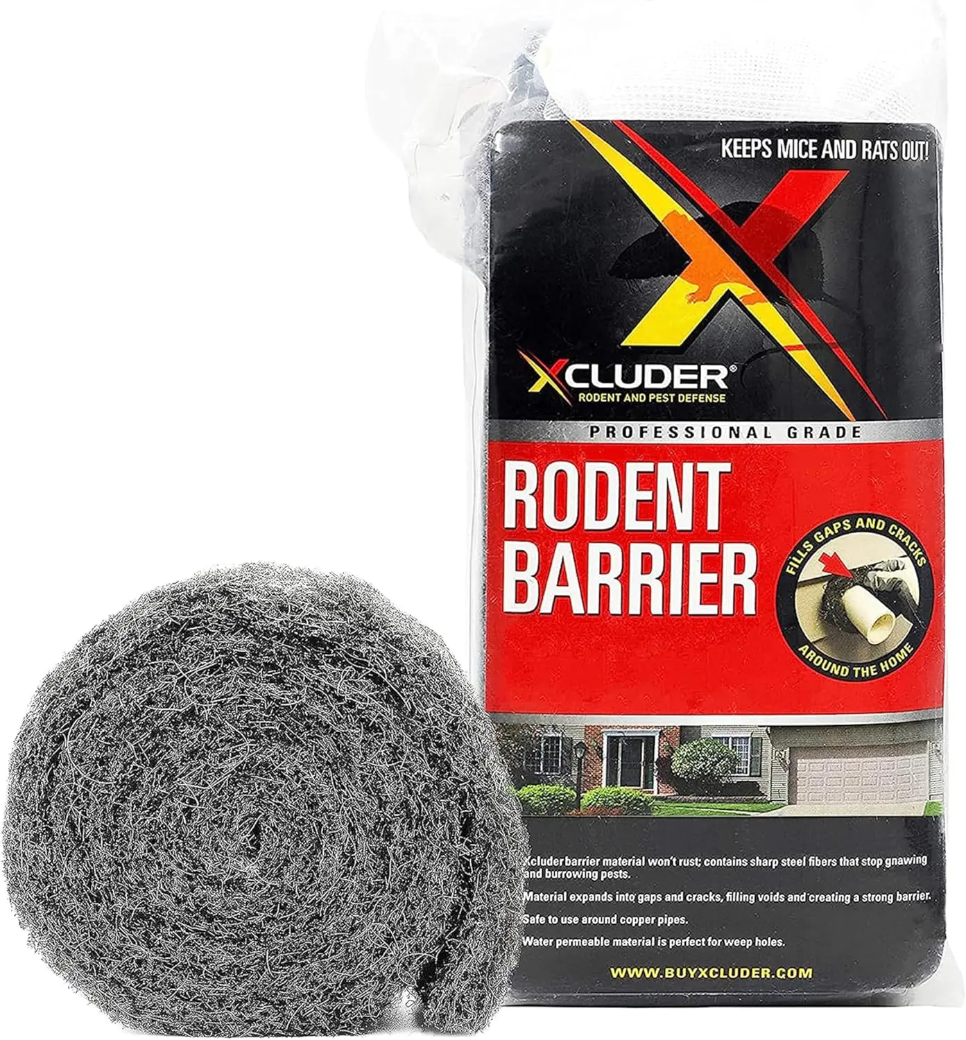 Stainless Steel Wool Fill Fabric Rodent Control, 4"x10' Roll Blocks Mice Rats for Home & Commercial Use, Rust-Proof
Stainless Steel Wool Fill Fabric Rodent Control, 4"x10' Roll Blocks Mice Rats for Home & Commercial Use, Rust-Proof