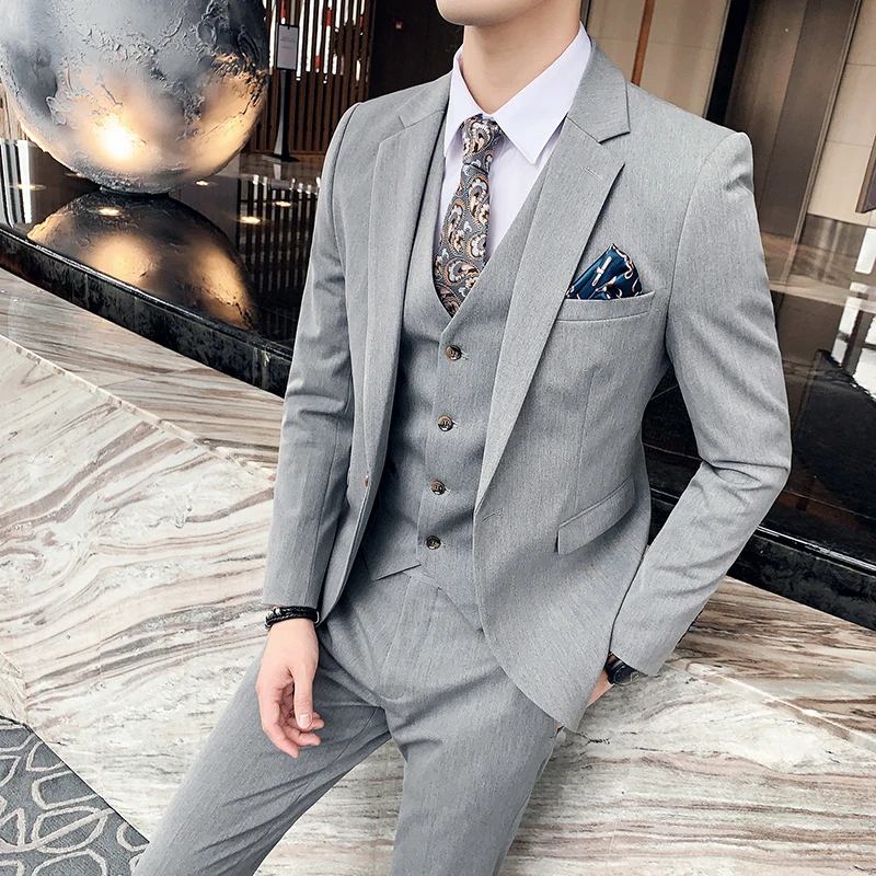(Jacket+Vest+Pants) High-end Brand Boutique Fashion Solid Color Mens Casual Business Suit 3Piece Set Groom Wedding Dress 5XL-M
(Jacket+Vest+Pants) High-end Brand Boutique Fashion Solid Color Mens Casual Business Suit 3Piece Set Groom Wedding Dress 5XL-M