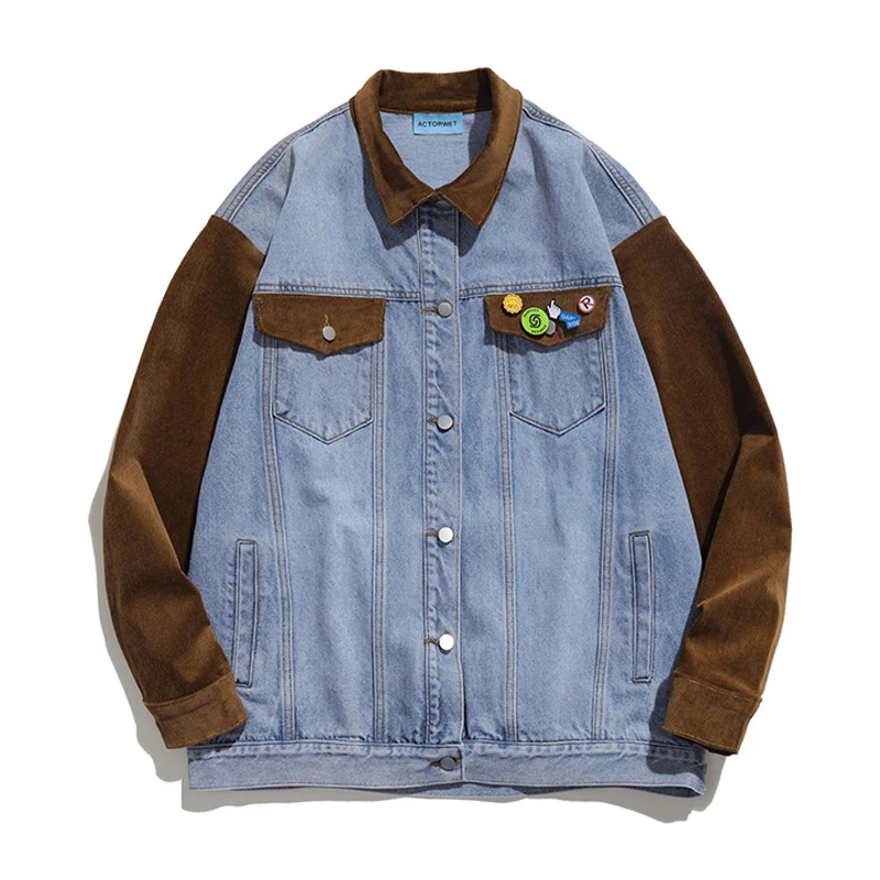Hip Hop Men Varsity Jacket Harajuku Vintage Bomber Jackets Patchwork Denim Lapel Loose Sport Baseball Uniform Couple Streetwear
Hip Hop Men Varsity Jacket Harajuku Vintage Bomber Jackets Patchwork Denim Lapel Loose Sport Baseball Uniform Couple Streetwear
