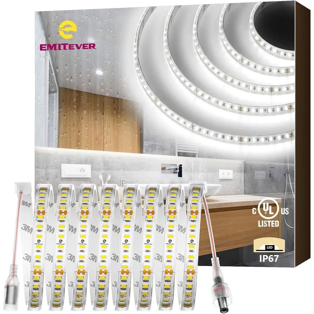 Outdoor LED Strip Lights Waterproo 5000K White, 16.4t IP67 24V Tape Light UL Listed, 240+LM/t, High Density 600LEDs, Lighting or
Outdoor LED Strip Lights Waterproo 5000K White, 16.4t IP67 24V Tape Light UL Listed, 240+LM/t, High Density 600LEDs, Lighting or