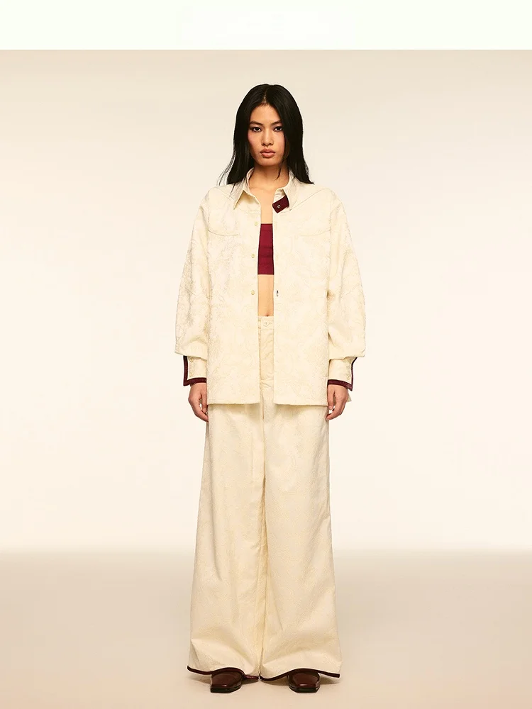 Feu Doux Renaissance Embroidered Waist-Cinching Shirt Original Design Straight Cut Long Sleeve Pure Color Button-Up Ladies Shirt
Feu Doux Renaissance Embroidered Waist-Cinching Shirt Original Design Straight Cut Long Sleeve Pure Color Button-Up Ladies Shirt