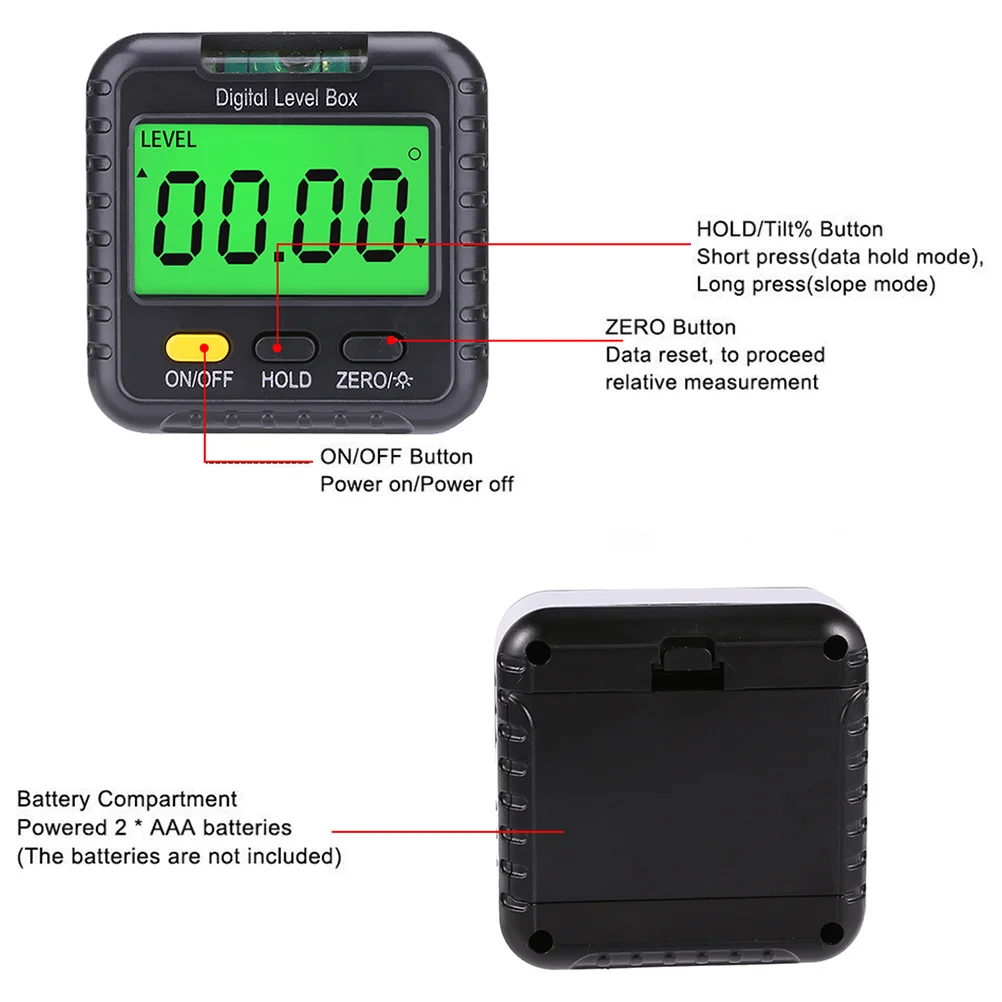 Digital Level Box Angle Meter Protractor Electronic Spirit Magnetic Measuring Tool Gauge Portable Size Automatic Shutdown Built
Digital Level Box Angle Meter Protractor Electronic Spirit Magnetic Measuring Tool Gauge Portable Size Automatic Shutdown Built