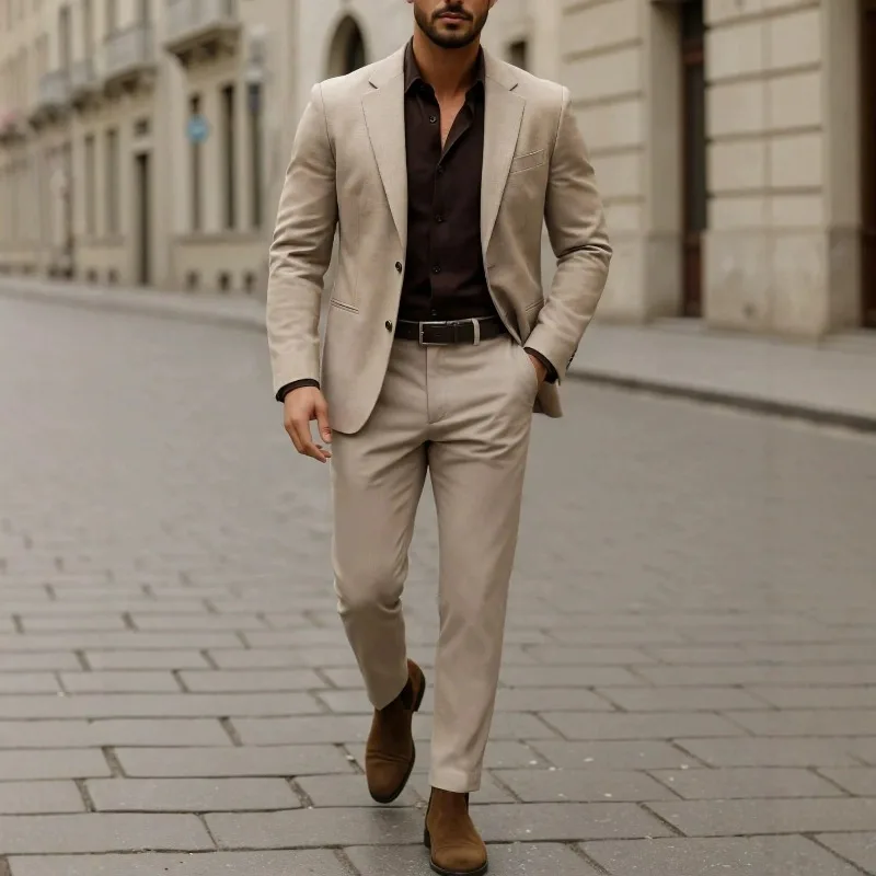 KIDWHXR Man Business Casual Suit Set Vintage Slim Single-breasted Blazer Men Straight Leg Pant Male Comfortable 2-piece Outfit
KIDWHXR Man Business Casual Suit Set Vintage Slim Single-breasted Blazer Men Straight Leg Pant Male Comfortable 2-piece Outfit