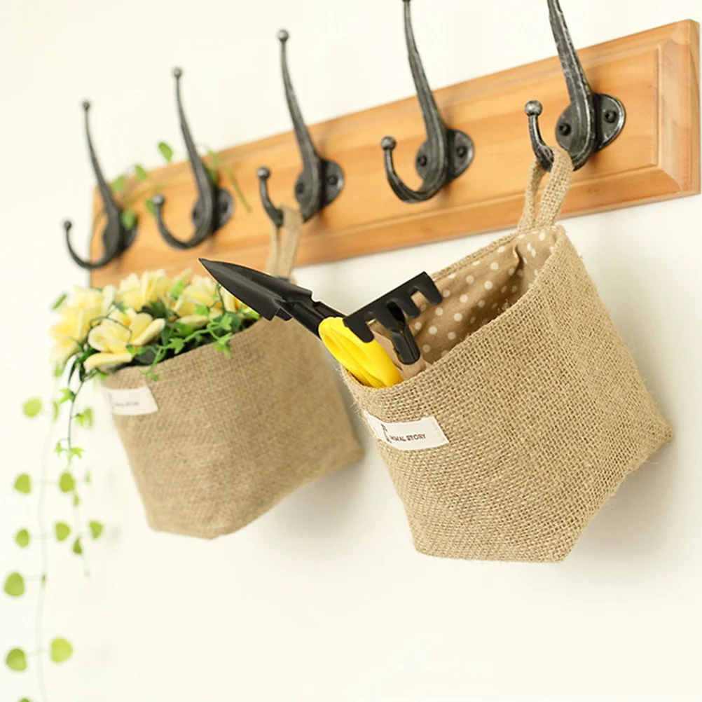Hanging Jute Bag Fabric Flower Pot Little Striped Storage Basket Small Sacks Baskets
Hanging Jute Bag Fabric Flower Pot Little Striped Storage Basket Small Sacks Baskets