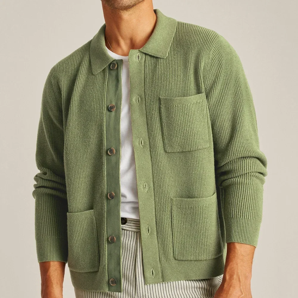 Men's Spring and Autumn High Density Knitted Sweater Shirt Collar Long Sleeve Sweater Jacket
Men's Spring and Autumn High Density Knitted Sweater Shirt Collar Long Sleeve Sweater Jacket