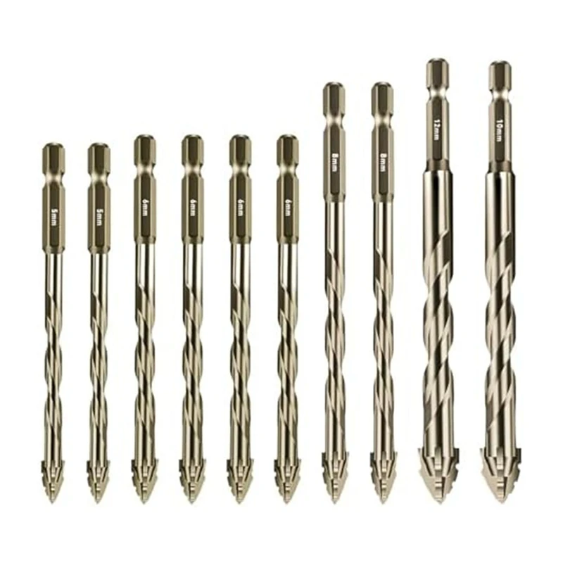 B62B-10Pcs New Four-Flute Sawtooth Eccentric Drill Bit Size 5/6/8/10/12Mm,For Wood Marble Metal Glass Wall Tiles
B62B-10Pcs New Four-Flute Sawtooth Eccentric Drill Bit Size 5/6/8/10/12Mm,For Wood Marble Metal Glass Wall Tiles
