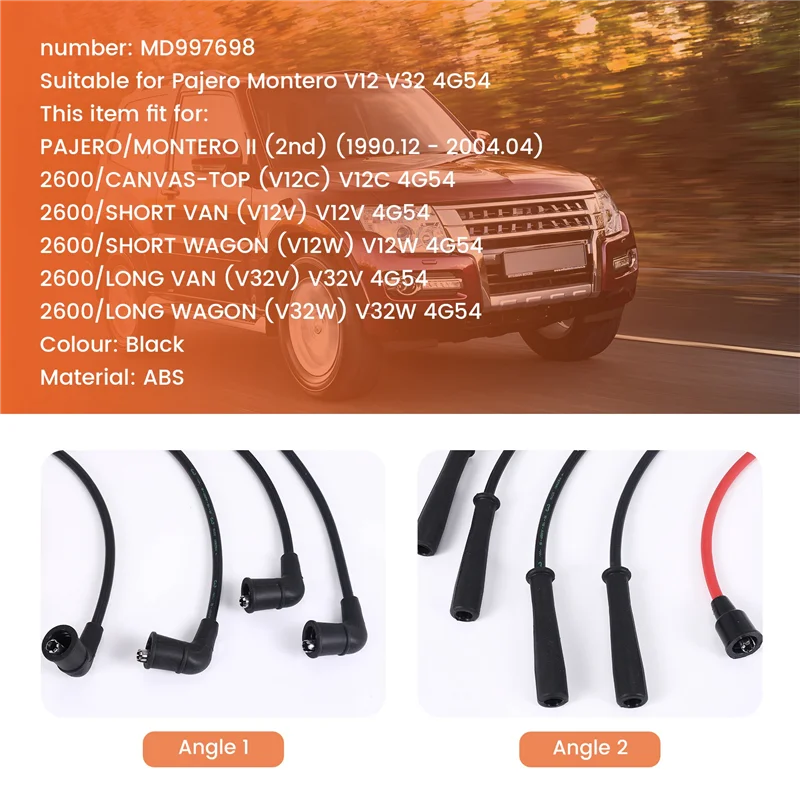 Spark Plug High Tension Cable Wires Set For Mitsubishi Pajero Montero 2 II 4G54 V12W V32W MD997698
Spark Plug High Tension Cable Wires Set For Mitsubishi Pajero Montero 2 II 4G54 V12W V32W MD997698