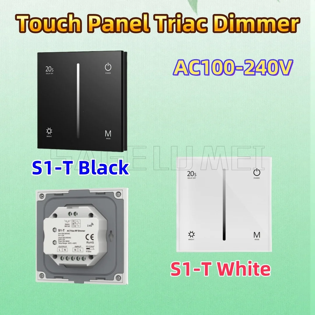 S1-T Skydance AC100-240V Touch glass Panel AC Triac Dimmer Wireless Dimmable Remote Controller for LED Bulb Light Wall Mounted
S1-T Skydance AC100-240V Touch glass Panel AC Triac Dimmer Wireless Dimmable Remote Controller for LED Bulb Light Wall Mounted