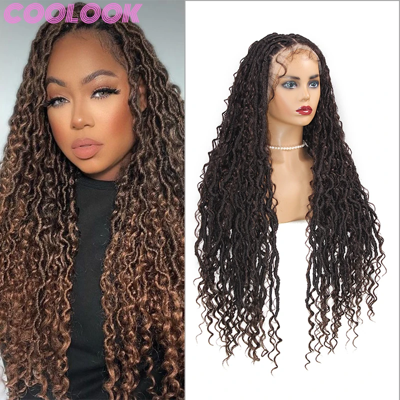 Senegalese Twist Braided Full Lace Wigs 32'' Bohemia Brown Braids Wig with Curly Ends Synthetic Lace Front Square Part Braid Wig
Senegalese Twist Braided Full Lace Wigs 32'' Bohemia Brown Braids Wig with Curly Ends Synthetic Lace Front Square Part Braid Wig