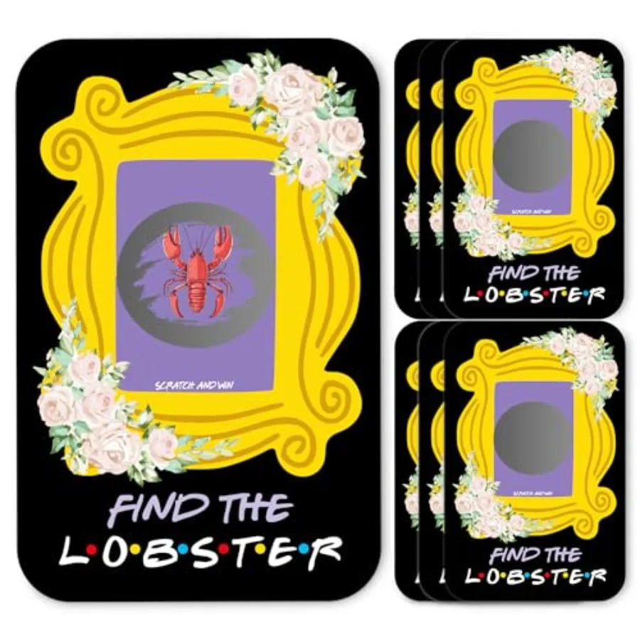 Friends Birthday Party Scratch Off Games, Find The Lobster Ice Breaker Cards for Best Friends Party, 50 Sets with Stickers
Friends Birthday Party Scratch Off Games, Find The Lobster Ice Breaker Cards for Best Friends Party, 50 Sets with Stickers
