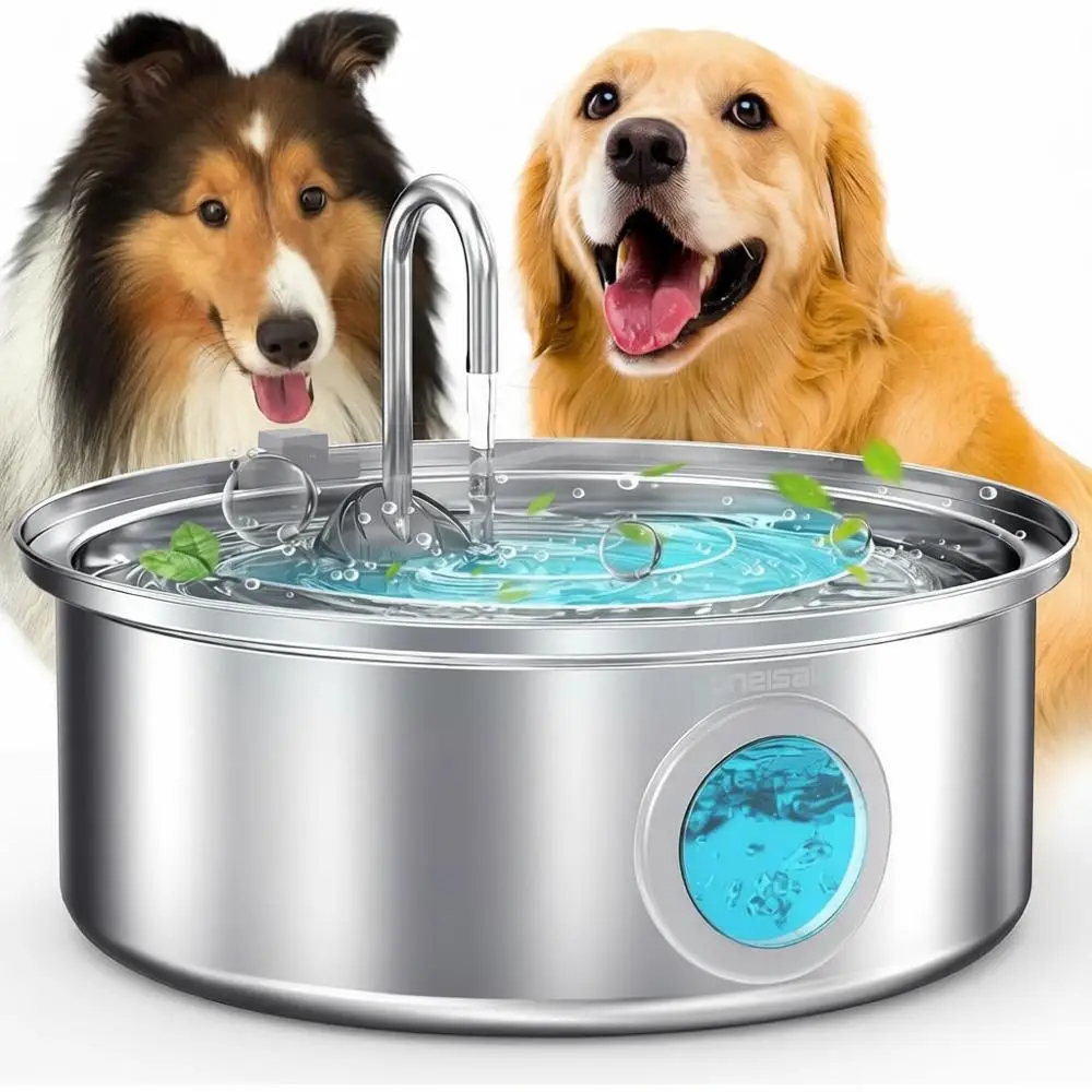 Ultra-Quiet 7L Stainless Steel Pet Water Fountain with Level Indicator and Triple Filtration for Dogs of All Sizes
Ultra-Quiet 7L Stainless Steel Pet Water Fountain with Level Indicator and Triple Filtration for Dogs of All Sizes