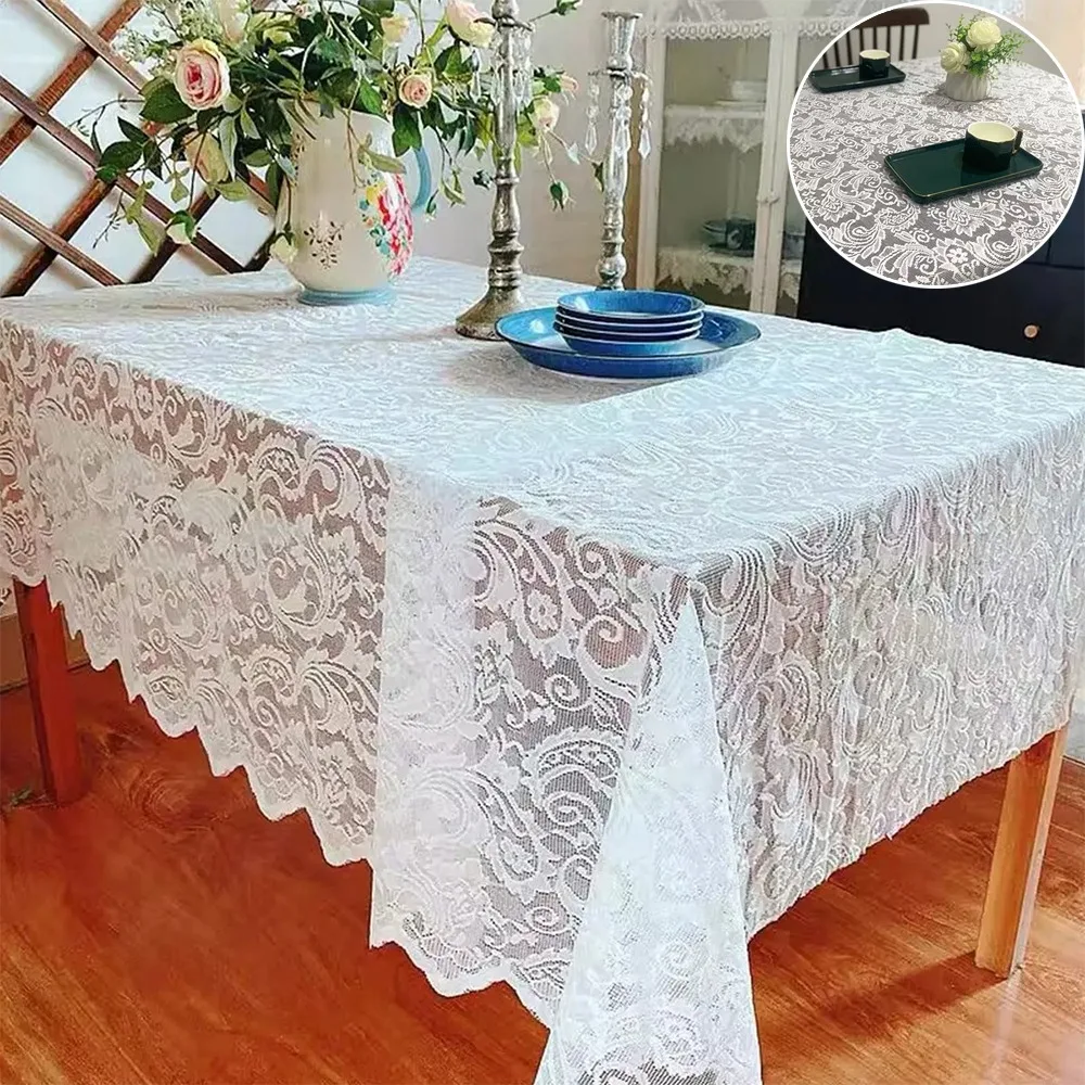 Rectangular White Lace Tablecloth Vintage Table Cloth Wedding Kitchen Dining Coffee Table Cover Jacquard Birthday Party Decor
Rectangular White Lace Tablecloth Vintage Table Cloth Wedding Kitchen Dining Coffee Table Cover Jacquard Birthday Party Decor