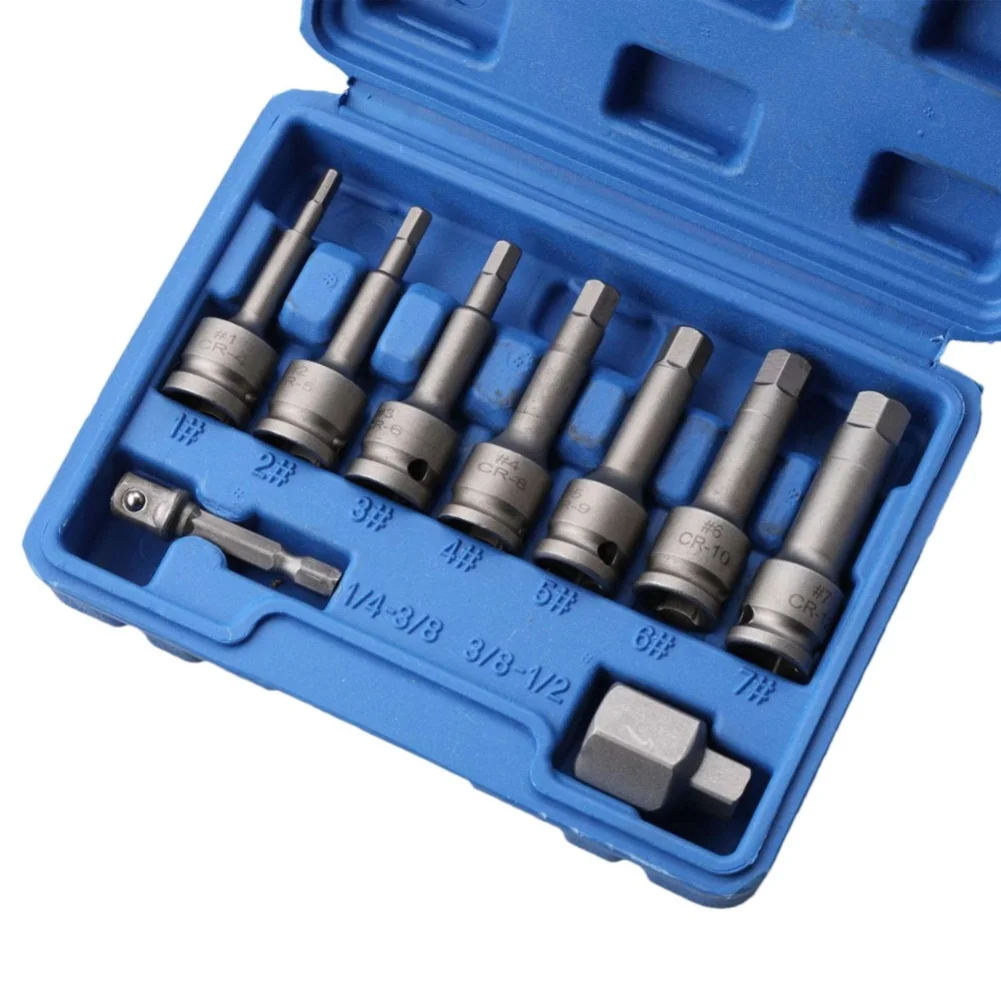 9Pcs Electric Broken Screw Extractor Set For Stripped Bolt Removal With Drill Bits Sizes 1-7 And 1/4-1/2 Inch
9Pcs Electric Broken Screw Extractor Set For Stripped Bolt Removal With Drill Bits Sizes 1-7 And 1/4-1/2 Inch