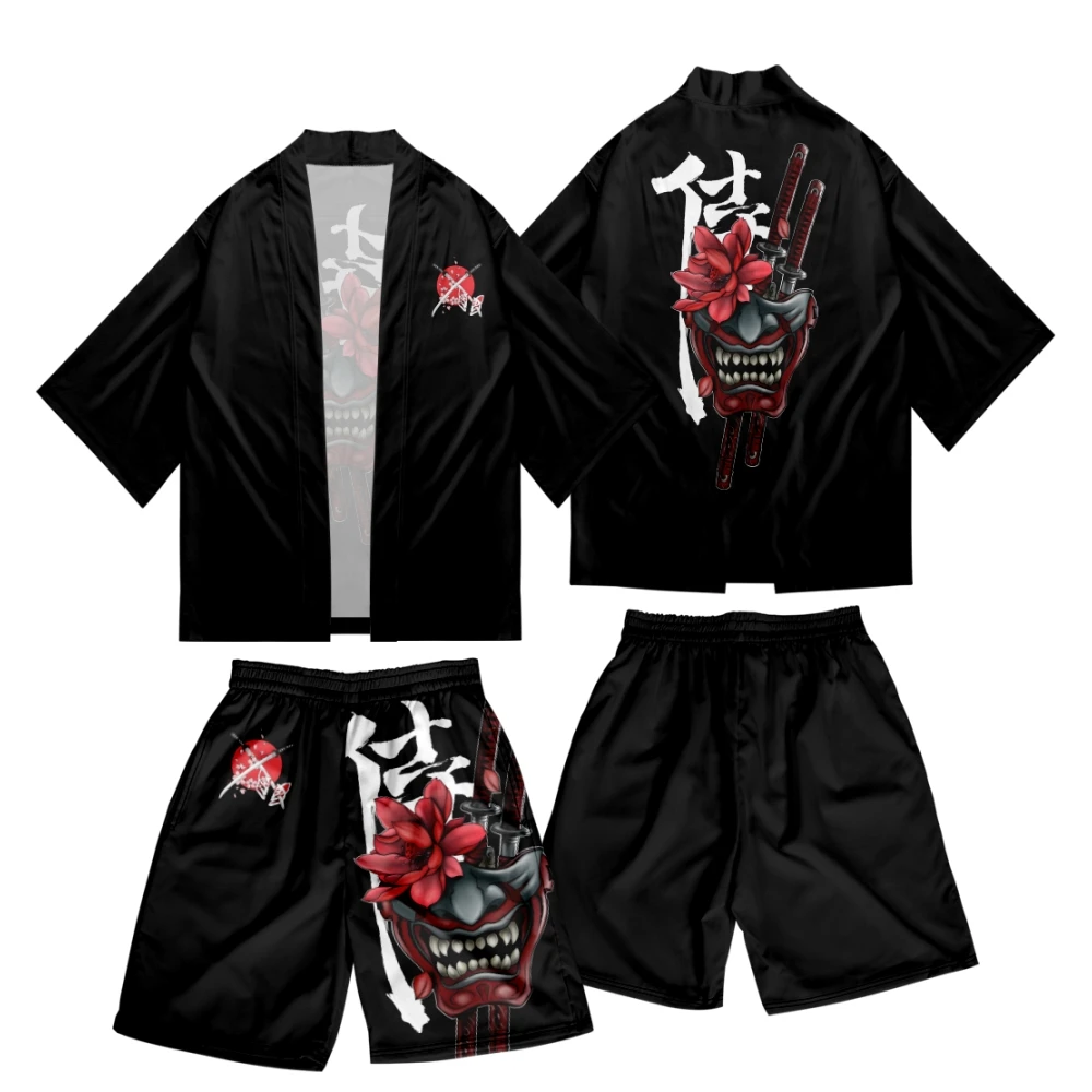 Two-piece Suit Anime Demon Samurai 3D Printing Japanese Cardigan Newest Haori Yukata Fashion Kimono Shorts Sets
Two-piece Suit Anime Demon Samurai 3D Printing Japanese Cardigan Newest Haori Yukata Fashion Kimono Shorts Sets