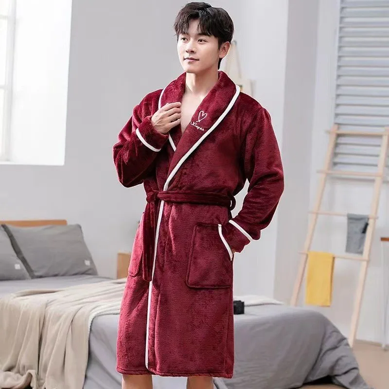 Plus Size 3XL Flannel Men Robe Sleepwear Winter Thick Warm Coral Fleece Nightwear Bathrobe Loose Casual Homewear Loungewear
Plus Size 3XL Flannel Men Robe Sleepwear Winter Thick Warm Coral Fleece Nightwear Bathrobe Loose Casual Homewear Loungewear