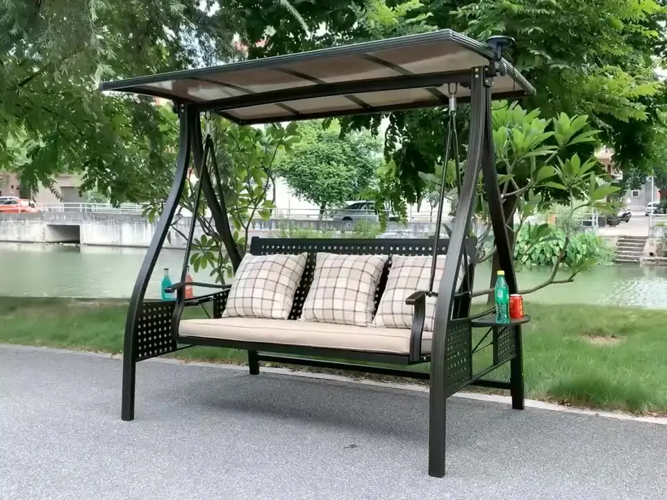 3-Seat Deluxe Outdoor Patio Porch Swing with Weather Resistant Steel Frame, Adjustable Tilt Canopy, Cushions and Pillow
3-Seat Deluxe Outdoor Patio Porch Swing with Weather Resistant Steel Frame, Adjustable Tilt Canopy, Cushions and Pillow