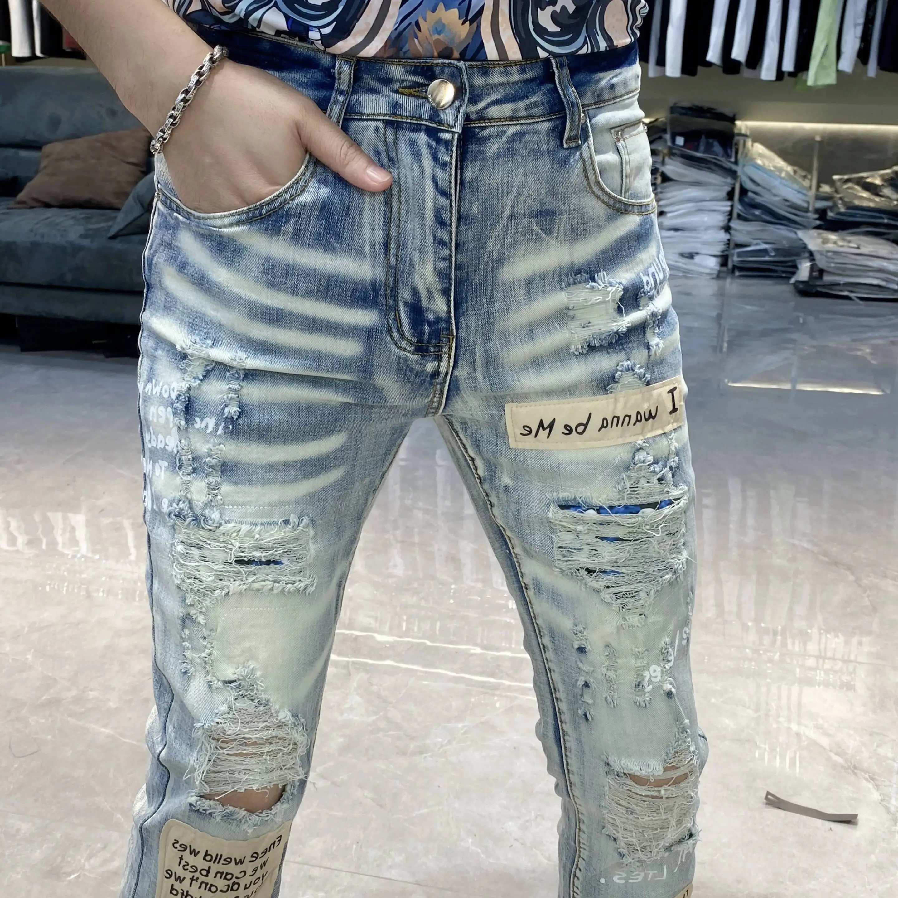 2026 Motorcycle Jeans Versatile Trendy Ripped Jeans For Men New Men's Fashion Patchwork Elastic Jeans Streetwear Vaqueros Hombre
2026 Motorcycle Jeans Versatile Trendy Ripped Jeans For Men New Men's Fashion Patchwork Elastic Jeans Streetwear Vaqueros Hombre