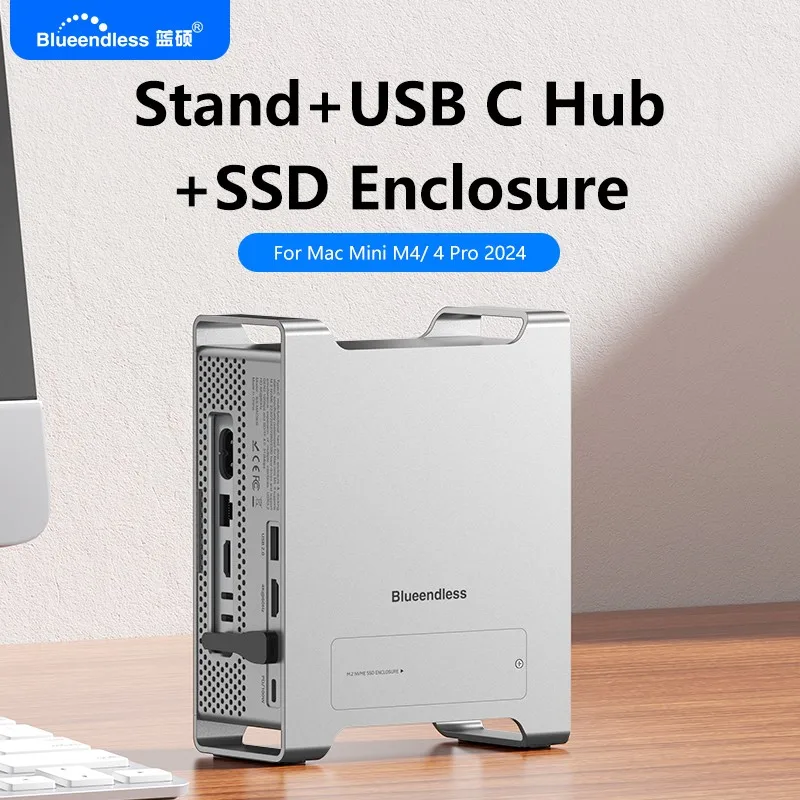 Sale Multifunction USB C Type C Hub For 2024 Mini M4/M4 Pro Aluminum Stand Hub Docking Station with 10Gbps NVME SSD Enclosure
Sale Multifunction USB C Type C Hub For 2024 Mini M4/M4 Pro Aluminum Stand Hub Docking Station with 10Gbps NVME SSD Enclosure