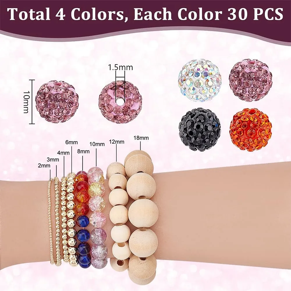 120Pcs 4 Colors Pave Disco Ball Beads Polymer Clay Rhinestone Beads Round Mixed Color PP13(1.9~2mm) 6 Rows Rhinestone 10mm
120Pcs 4 Colors Pave Disco Ball Beads Polymer Clay Rhinestone Beads Round Mixed Color PP13(1.9~2mm) 6 Rows Rhinestone 10mm
